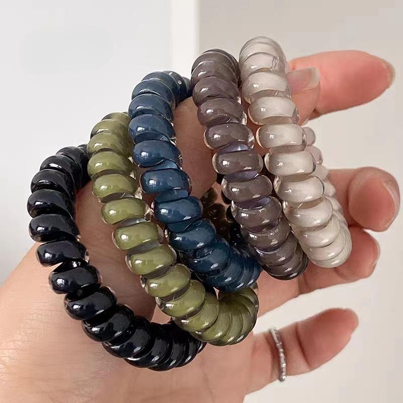 

Набор из 5 полосатых спиральных резинок для волос | Резинка для волос в виде телефонного шнура | Эластичные резинки для волос