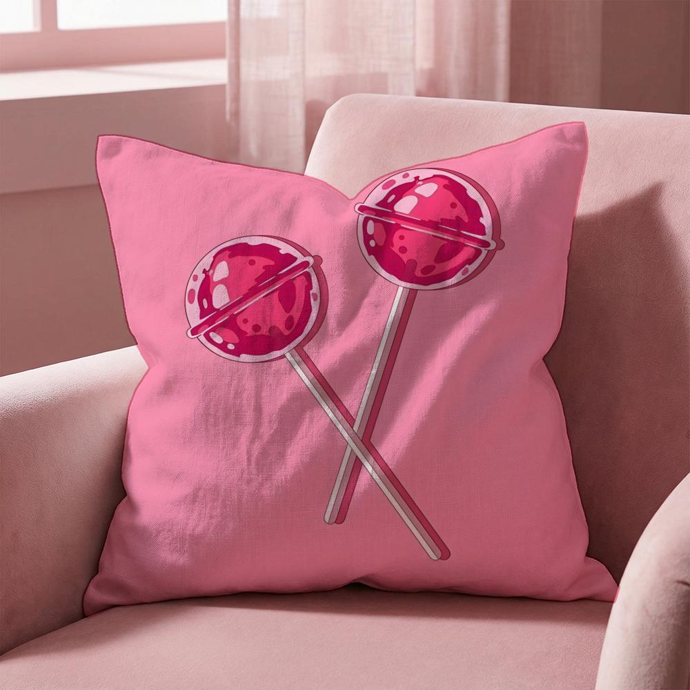 Pink candy Cushion Cover Multi-Scene Pillow Cover for Home & Car - Reversible, Soft & Durable for Daily Use