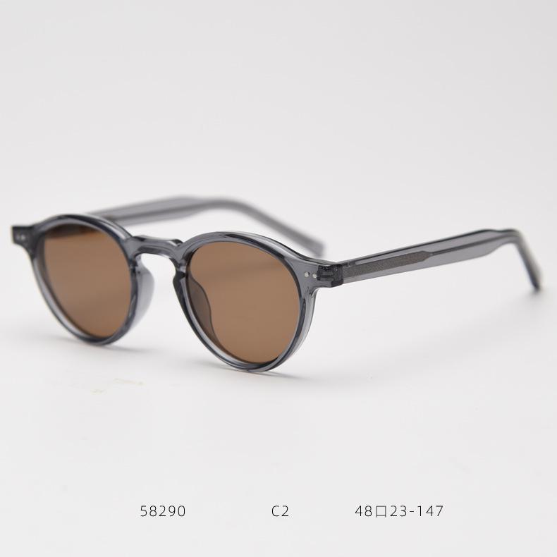 Korean Style Retro Round Frame Polarized Sunglasses - Unisex Fashionable Influencer Eyewear.