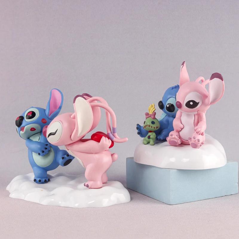 Stitch Angel Anime Cartoon Lilo & Stitch Cute Action Figures Decoration Collectible Decoration GK Model Toys Kids Gift