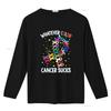 Womens Cancer Awareness T Shirt Whatever Color Sucks Black vintage Washed streetwear Top For Everyday Wear Stylish Breathable