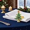 1-40PCSChristmas Tree Napkin Ring Holders Festive Dining Table Accessories for Restaurant Holiday Party Supplies Home Decoration