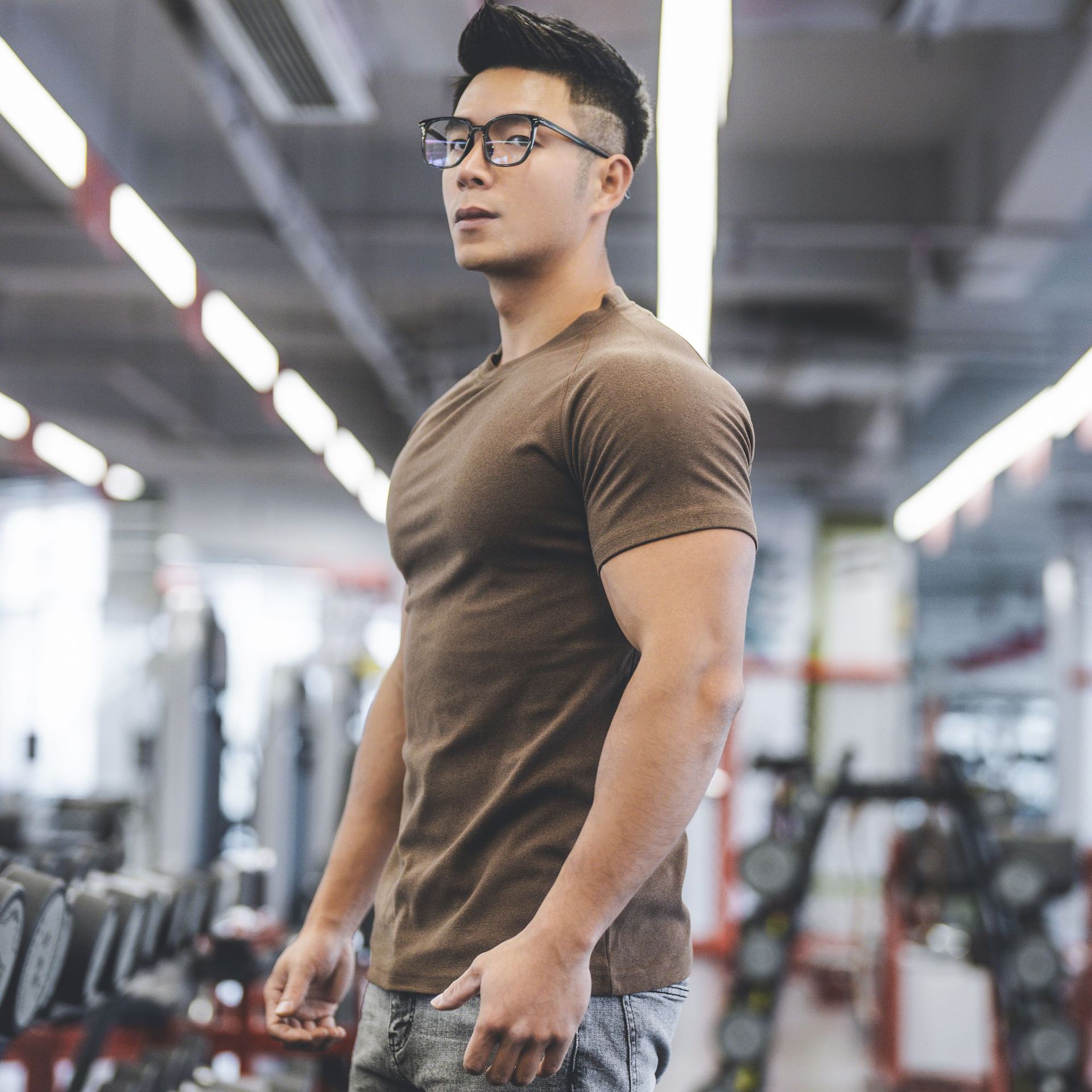

Men S T-Shirt New Casual Sports Fitness Light Plate Solid Color Ragged Double-Sided German Velvet Short-Sleeved Slim-Fit Bottoming Shirt 3XL
