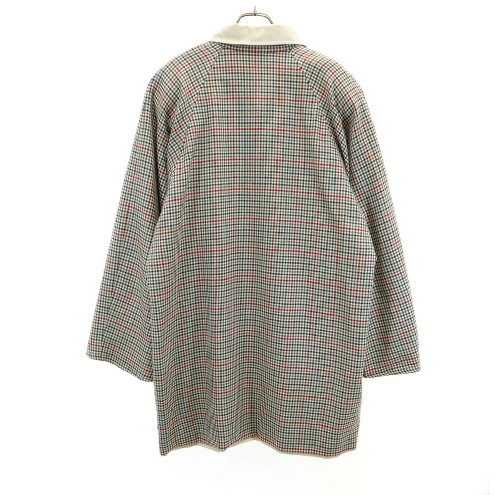 Aquascutum 70s Vintage made in England Check Pattern reversible Stainless collar coat Women Used