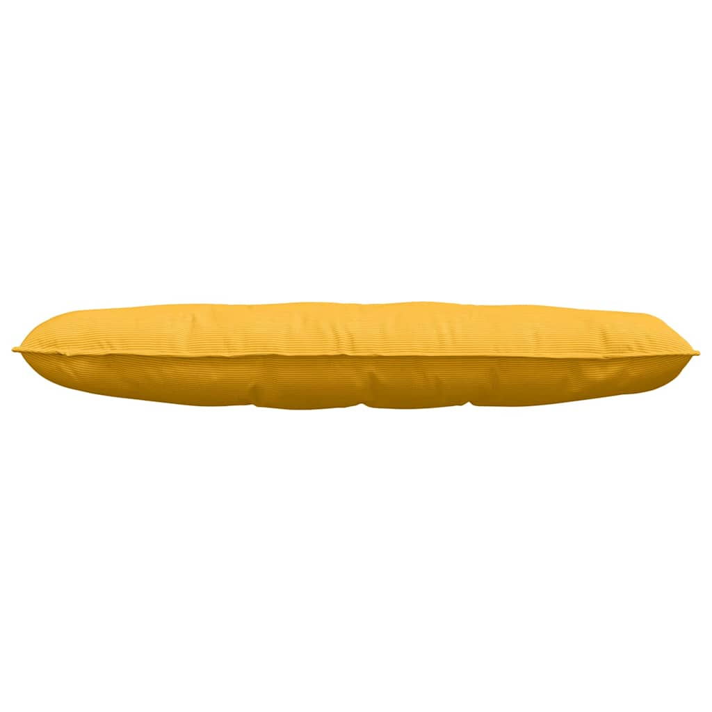 Back Cushion Light Yellow 140 x 50 cm Cord Fabric
