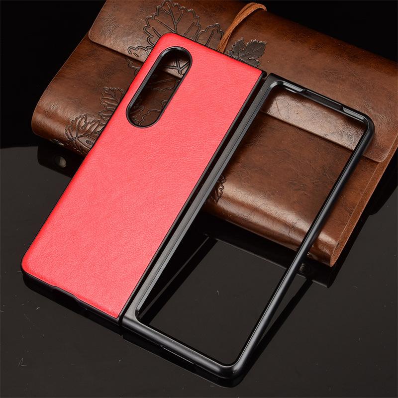 Suitable for Samsung Galaxy Z Fold4 5G Phone Case, Lychee Leather Pattern Protective Cover, Hard Shell Zfold 4th Generation Case