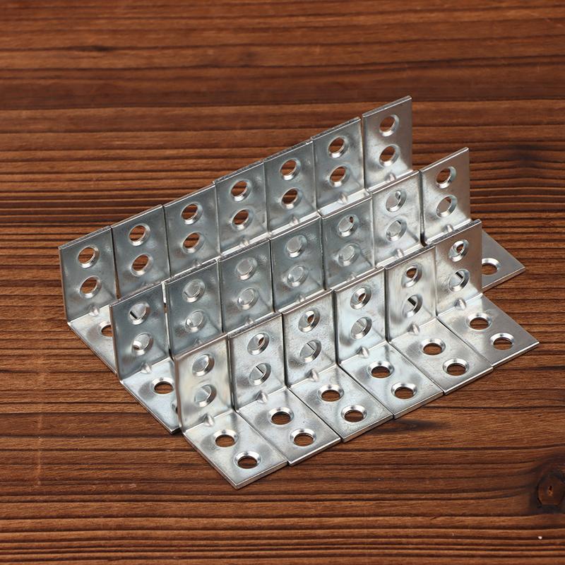 20 Buc. Console de Colț în Formă de L, Console de Colț Metalice, Raft Sertar, Suport de Perete, Fixare Colțuri în Unghi Drept, Consolidare, Feronerie Mobilier