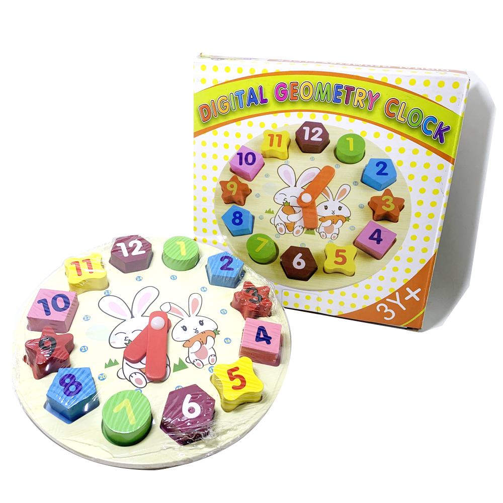 New Wooden Educational Toy Building Block Clock Wooden Educational Toy Digital Clock
