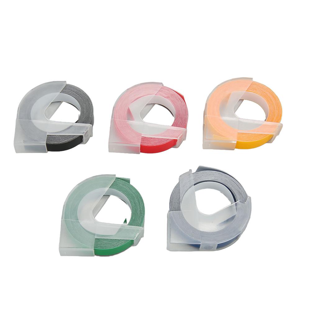 5Pcs Label Maker Tape 9mm Wide 9.8ft Long Waterproof Oil Resistant Identification Chip Labeler Tape 