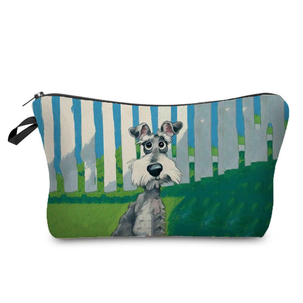 Women Cartoon Dog Print Cosmetic Bag Toiletries Organize Travel Storage Case 6705
