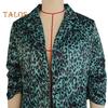 Chaqueta de traje de mujer con solapa, manga larga, un solo botón, estampado de leopardo en bloques de color, corte ajustado, ropa informal de negocios