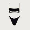 2024 European & American Tube Top Swimsuit: Women's High-Waist, Sexy, Big Chest, Color-Matched Bikini Briefs