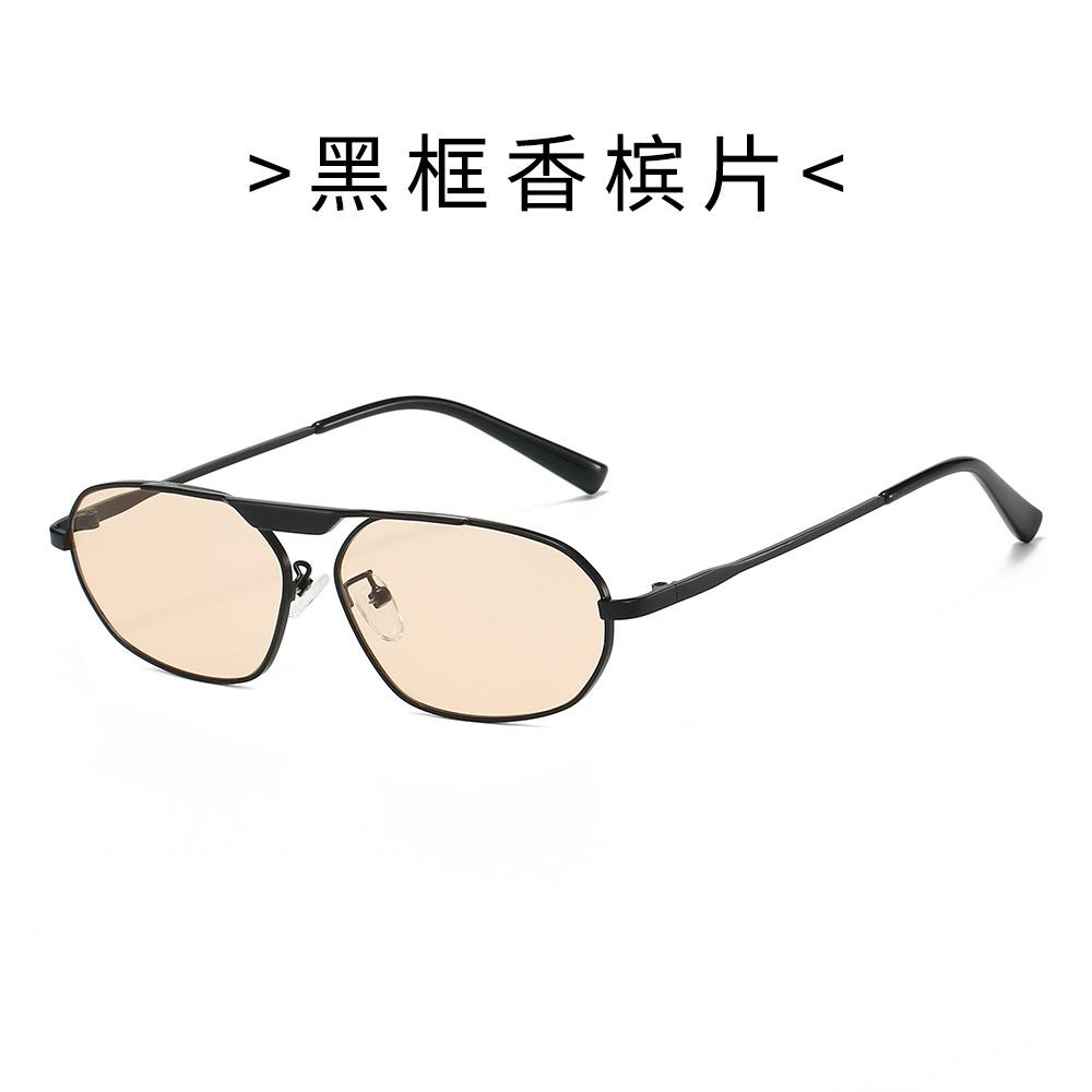 

Polygon Sun Glasses Retro Single Beam Sunglasses Punk Sunglasses Uv400 Metal Sunglasses For Travel Daily Party шампанського