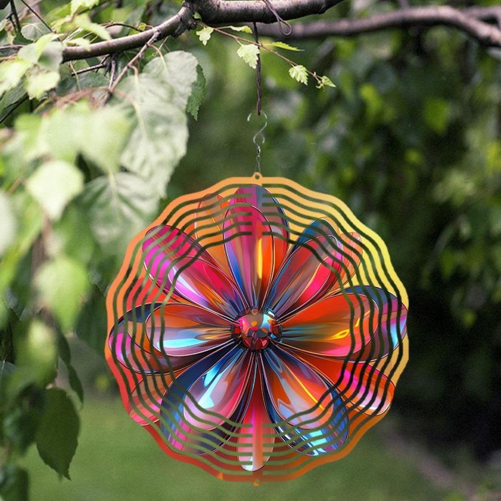 10 Inch Metal Wind Spinner Outdoor Garden Decor 360 Degree Rotating Hook Elegant Lawn Art No Electricity Needed Gift for Family