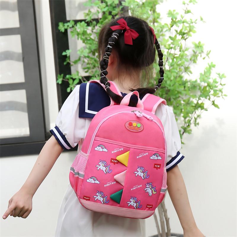 Stylish Boys Girls Cartoon Backpack Breathable Lightweight Oxford Fabric Bag