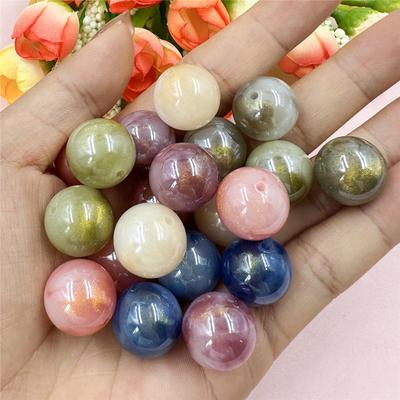 Materiali con Perline da 16mm Perline Rotonde Acriliche Sfuse Gioielli Polvere d'Oro Accessori per Gioielli Fai da Te Smaltato 20pz Per la Realizzazione di Braccialetti Orecchini