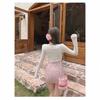 Floral Neck Sling Dress Women's Summer Pure Desire Sexy Hip Wrap Fashion Tube Top Skirt Sunscreen Blouse Two-piece Set