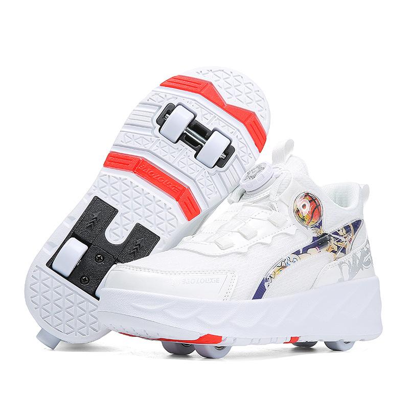 

Новые туфли Runaway Shoes Четырехколесные туфли-шкивы для мальчиков и детей Обувь с колесами Обувь для катания на коньках для девочек 43