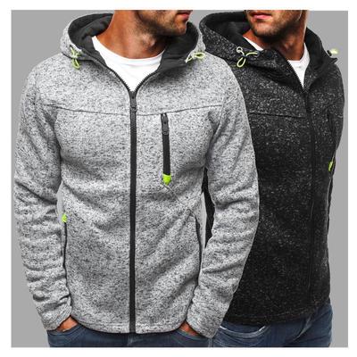 Neue Herrenmode Sport Casual Kapuzenpullover Fleece Cardigan Reißverschluss Manteljacke