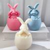 Long-Eared Egg Rabbit Plaster Doll-Silicone Mold Homemade Bunny Aromatherapy Candle Mold DIY Plaster Mold Home Decor