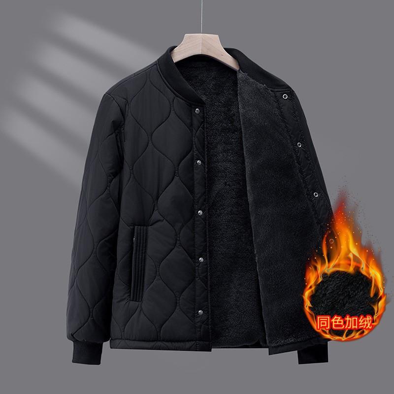 

Осень и зима короткая зимняя бархатная стеганая куртка круглый вырез свободная стеганая одежда домашняя стеганая одежда для среднего и пожилого возраста подкладка L-60kg or less чёрный