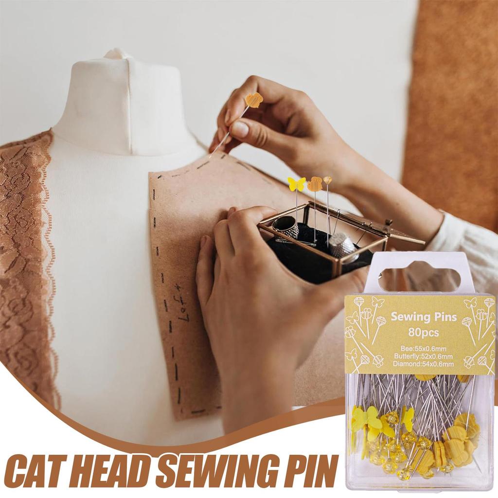 Pins Sewing Dressmaker Marking Needle Reusable Sewing Aid Supplies For Embroidery Crafts Specimen Fixing 80 Pieces Quilting