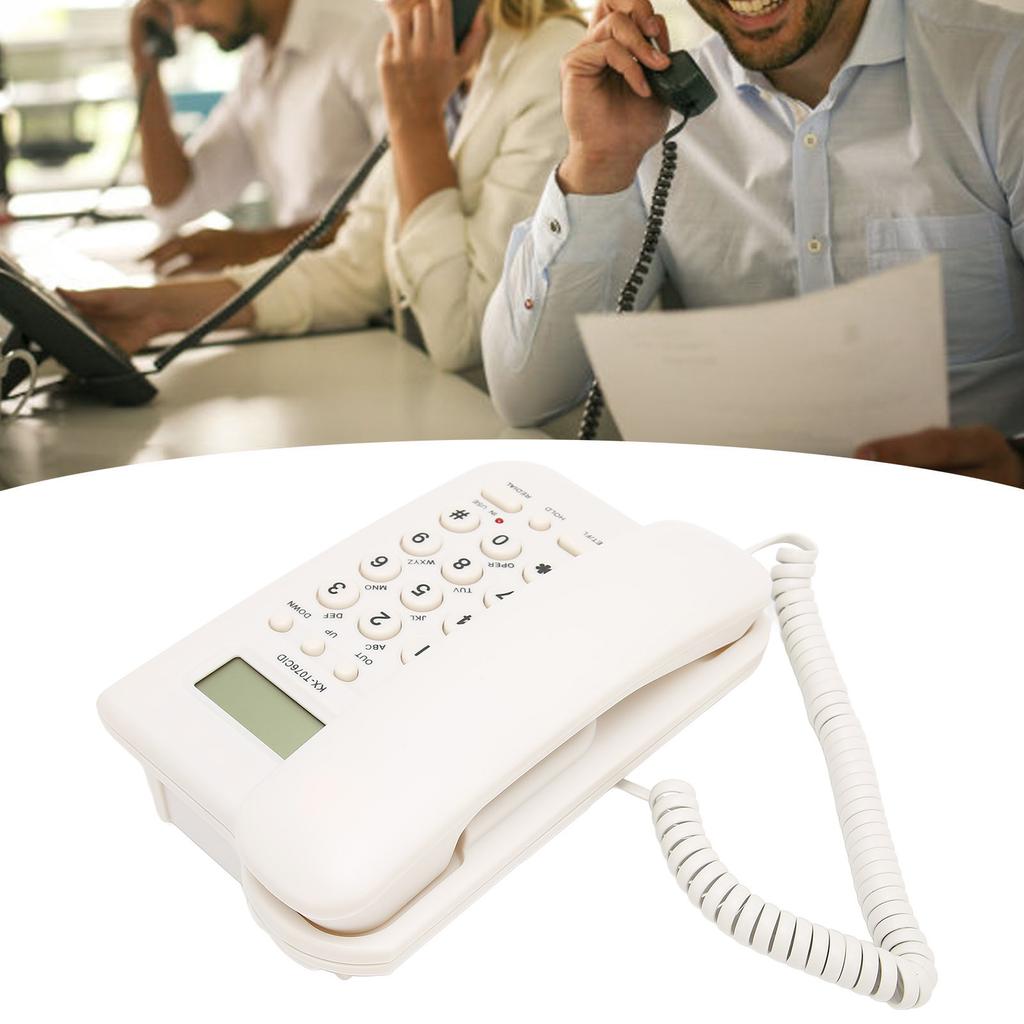 Tischtelefon Anrufer-ID Wandhalterung Minimalistisch Kabelgebundenes Haustelefon für Zuhause Hotel Telefonleitung