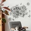 Black Flower Butterfly Wall Sticker Removable Creative Decor for Living Room Bedroom Bedside Bathroom Wall Art
