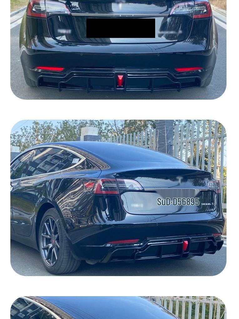 Tesla Model 3 Black Warrior Σπόιλερ Χειλιού Πίσω με Φως