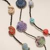 Crystal Shell Pendant Necklace Sea Beach Bohemia Beads Chain Choker Conch Shell Necklace  Summer