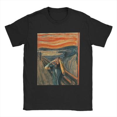 Men T-Shirt The Scream Death Grips Novelty Cotton Tees Short Sleeve T Shirt Crew Neck Tops Graphic Printed