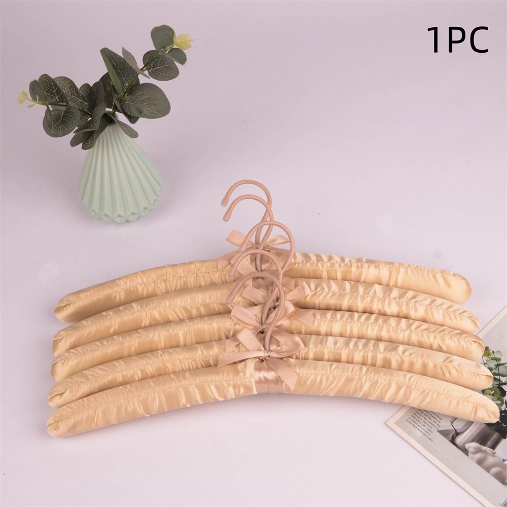 1PC Satin Padded Clothes Hanger Silk Wrapped Coat Rack Wrinkle Non-slip Coat Hanger Dress Clothes Sponge Hanger