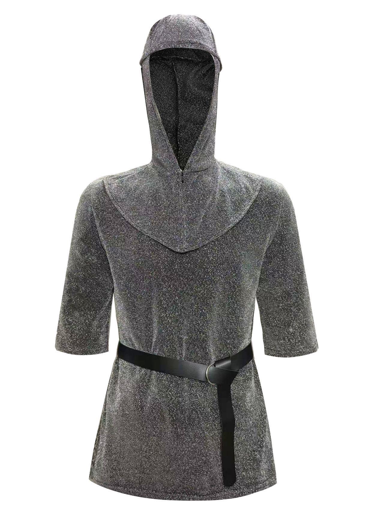 European Medieval Knight Chain Suit for Halloween Cosplay L
