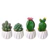 Mini Grüne Kaktusfigur Harz Sukkulente Topfpflanze Ornament Mini Bonsais Dekoration für Auto Armaturenbrett Dekorationen