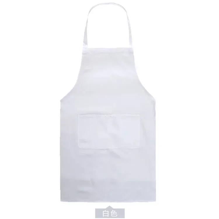 Adjustable Cooking Apron Unisex  Household Solid Color Chef Waiter Barbecue Hairdresser Adult Pocket Apron Kitchen Supplies Tool