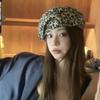 Cloud Octagonal Cap Y2K Painter Hat Cool Leopard Print Beret  Spicy Girls