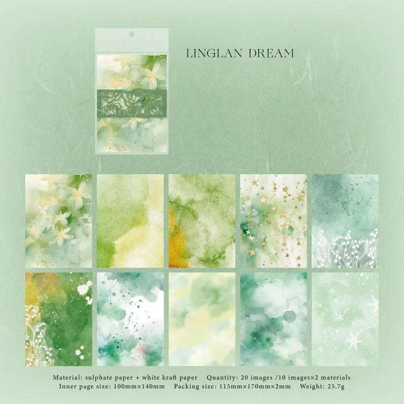 

20 шт. Бумага для материала в винтажном стиле с эффектом растушевки, Планировщик ручной работы, DIY, Аксессуары для скрапбукинга, Фоновая бумага