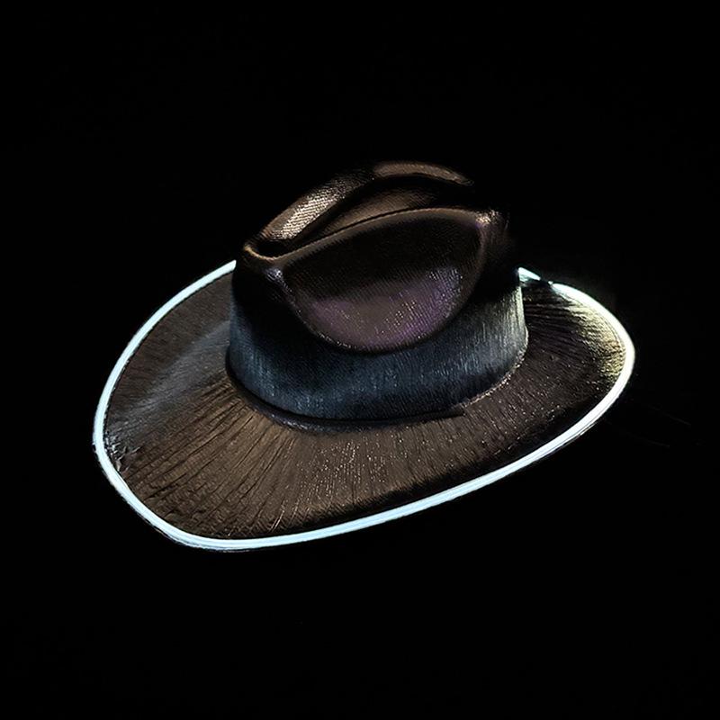LED Light-Up Colorful Cowboy Hat for Halloween, Carnival, and Holiday Performances