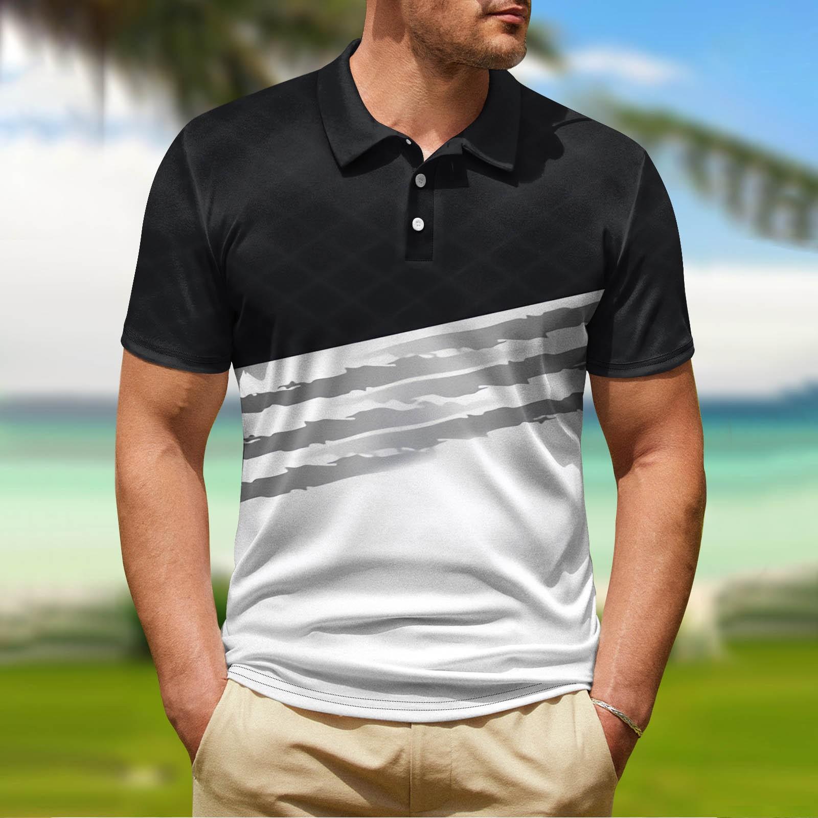 

Летний мужской топ с короткими рукавами для гольфа и микроэластичным покрытием Performance XL чёрный