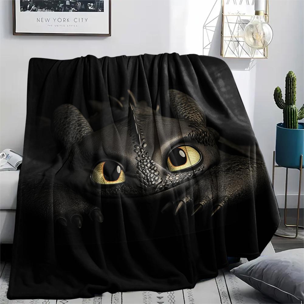 Coperta carina Senza Denti, Morbido Plaid per Arredare la Camera da Letto, Regalo Ideale per i Fan di Dragon Trainer.chl