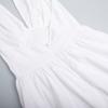 Cotton Long Dress With Waist Cinched V-neck And Large Swing, Tied Long Skirt For Women