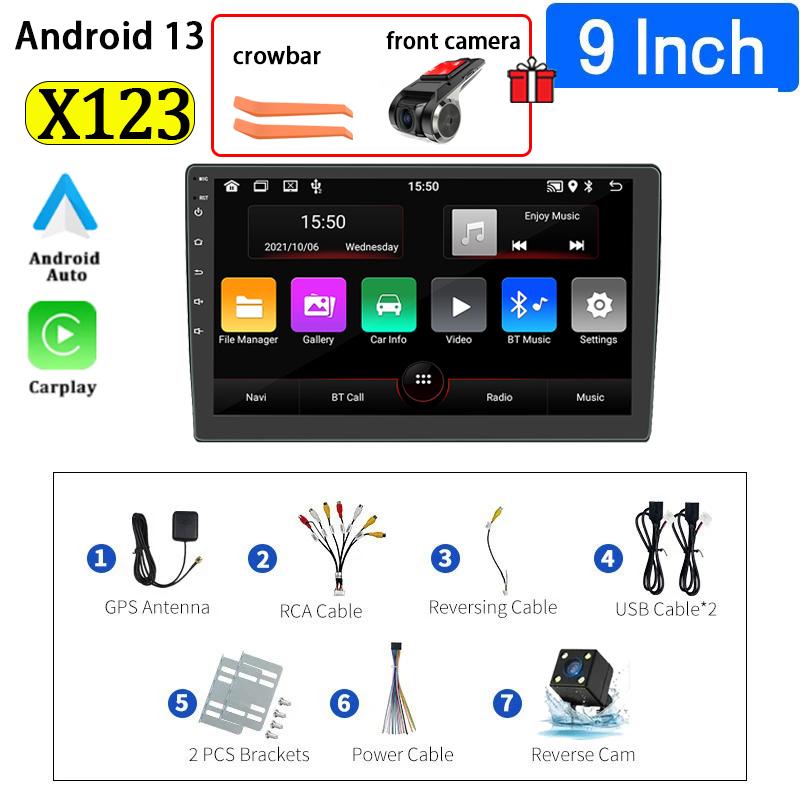 7/9/10Inch Car Radio Wireless Carplay Android Auto Stereo Receiver Car Multimedia Rear View Camera Android 13 Car Accessories