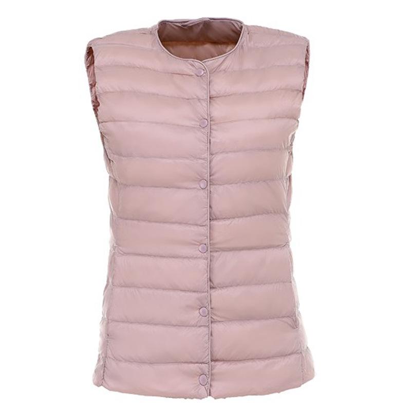 Women's 2025 Lightweight Collarless Down Vest - Short, Versatile, Fashionable Korean Style.