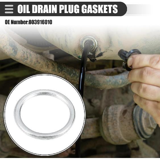 Motoforti Car Oil Drain Plug Gaskets, Engine Oil Crush Washer Seals, for Subaru BRZ 2013-2020, Aluminum, No.803916010, Silver Tone, 20 Pcs