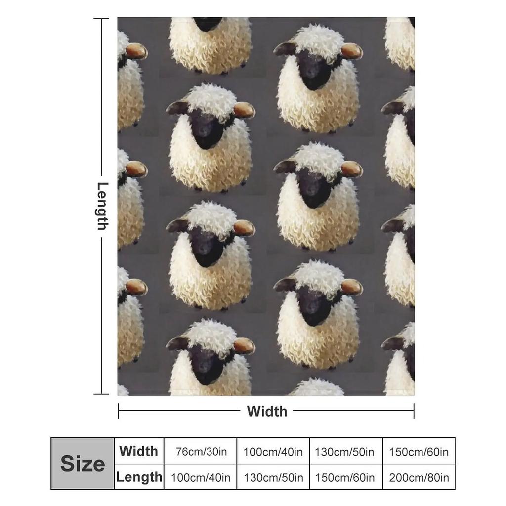 Pecora del Vallese dal Naso Nero 3 Coperta Plaid Coperta Plaid Accogliente per Letto Divano Sedia