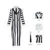 Strepitoso Completo Completo a Strisce di Michael Keaton Costume Cosplay di Halloween