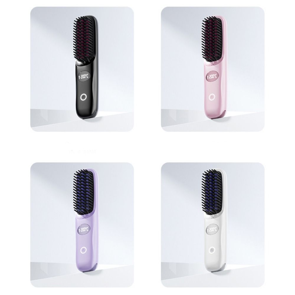 Anti-Scald Protection Electric Hair Straightener Brush Negative Ion Styling Tool  Personal Care