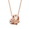 White Clover Maron Cream Womens Necklace Pendant Sanrio Characters Silver 925 Surgical Stainless Steel 316L Cubic Zirconia Heart Bear Pink Gold 40cm