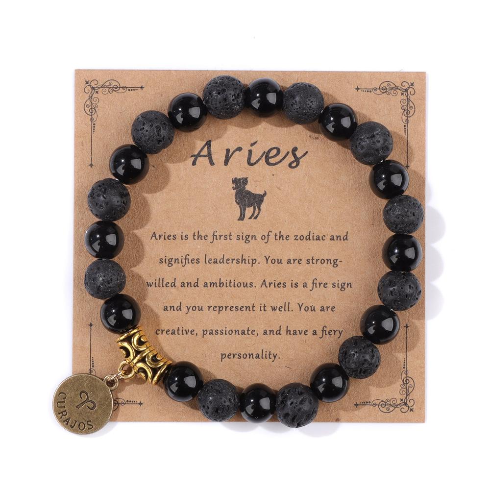 

JYL TS Bracelet Men s Black Stone Cross Design Bold Enhances Protection And Faith H0256-19cm ірис кольору