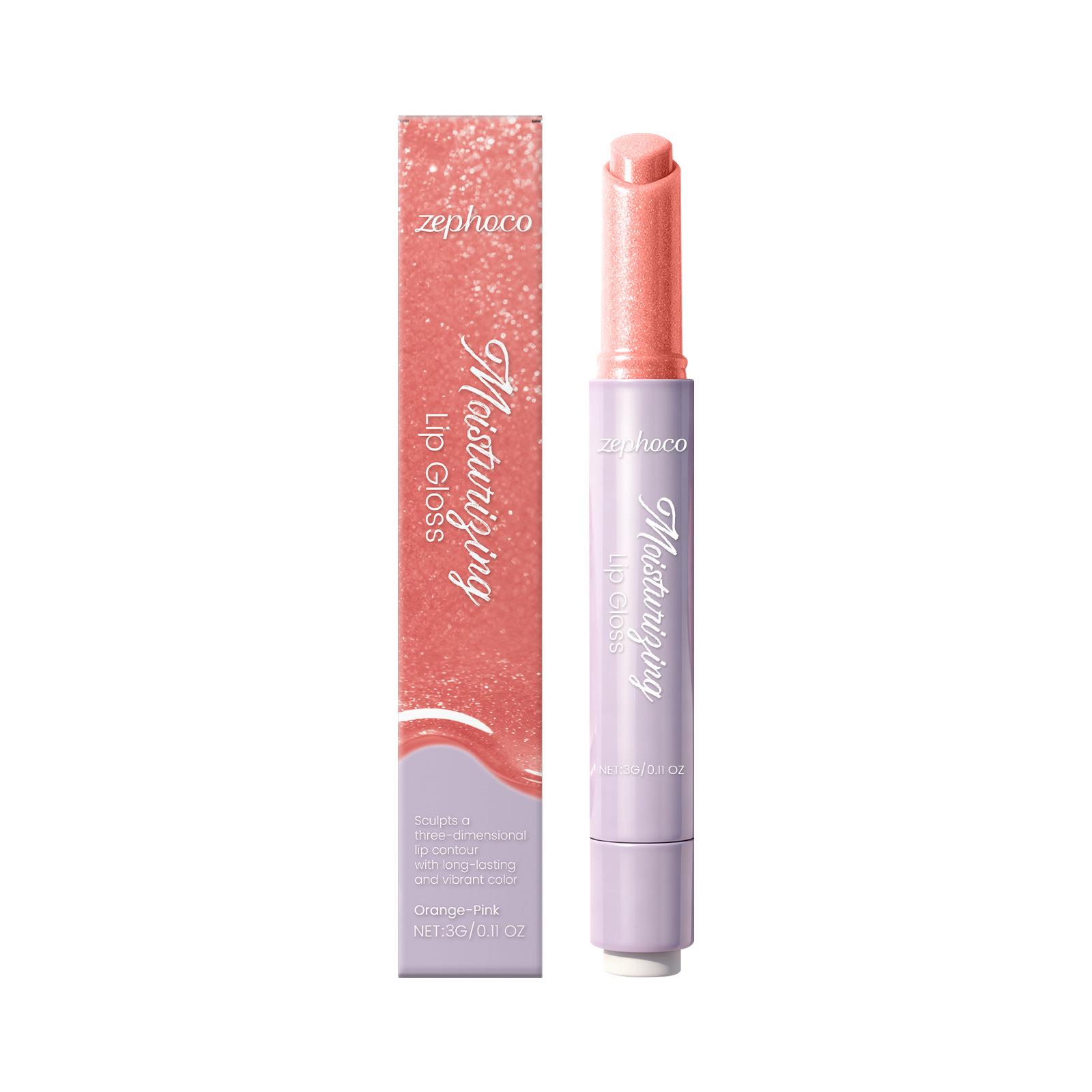 

Zephoco Plumping Lip Gloss (Orange Pink) - Moisturizes, Smooths, and Brightens Dry Lips.